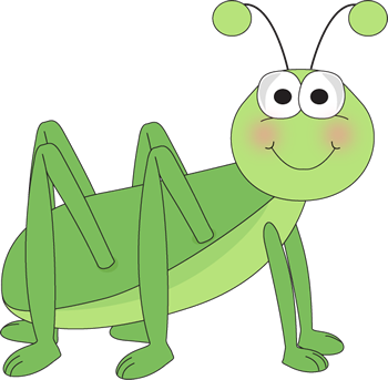 Cute Cricket Clipart - Grasshopper Clipart (350x343), Png Download