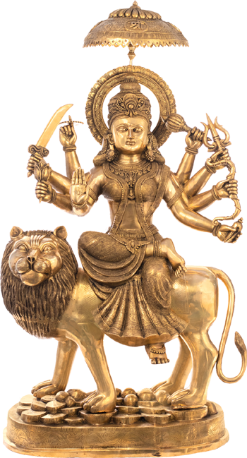 Goddess Durga Statues - Durga (350x649), Png Download