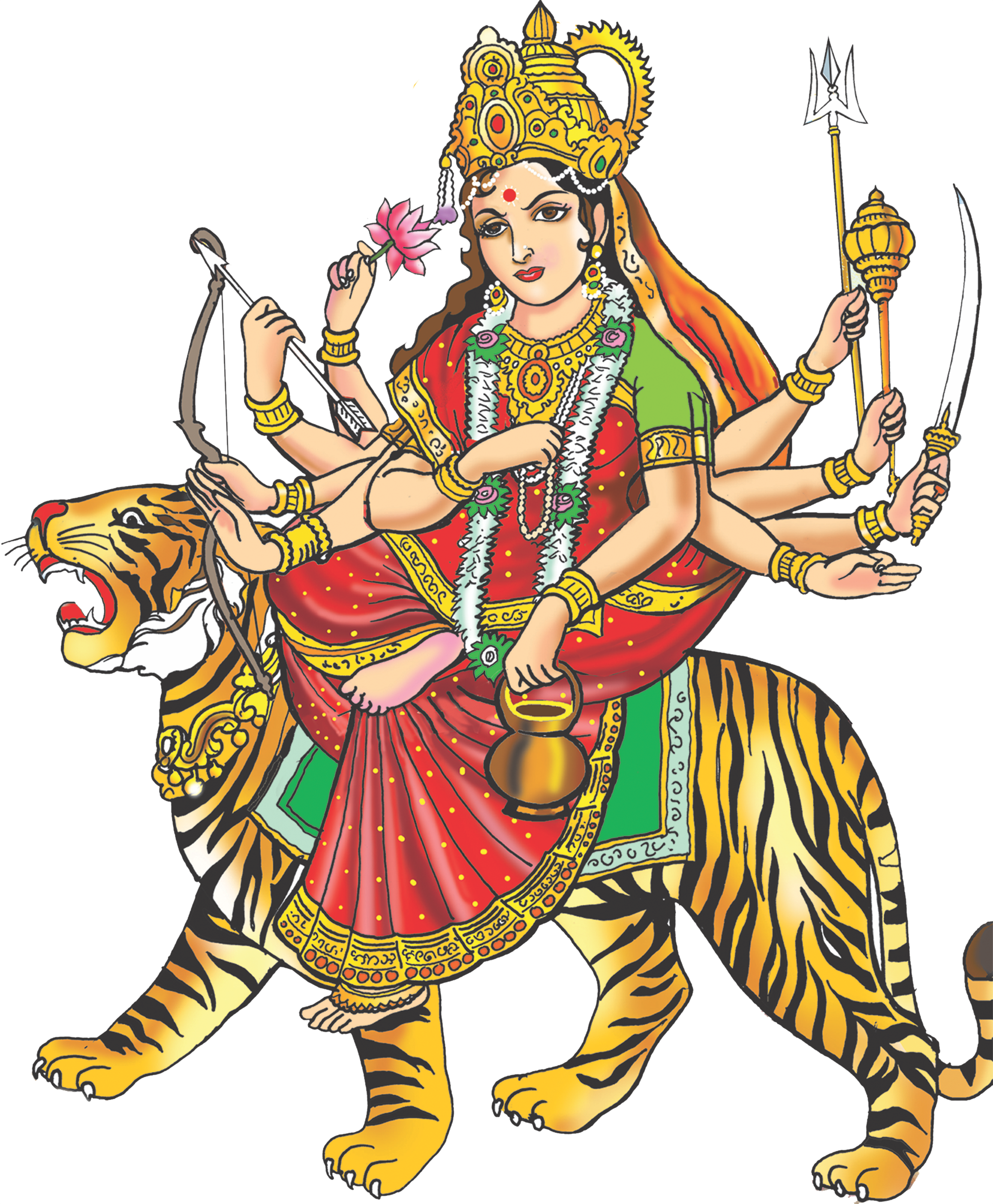 3 Chandrghanta - Navdurga Png (2000x2424), Png Download