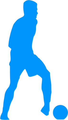 Football Player Blue Silhouette Clip Art Public Domain - Football Blue Silhouette Png (285x500), Png Download