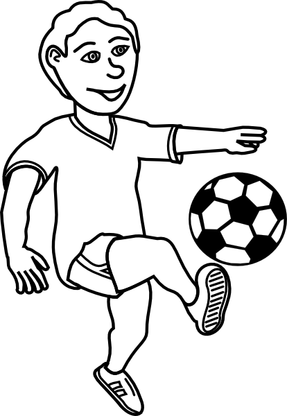 Footballer Clipart Football Line - Soccer Ball Clip Art (414x600), Png Download