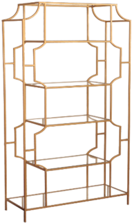 Gold And Glass Metal Shelf - Shelf (400x400), Png Download