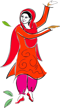 Dancing Clipart Punjabi - Punjabi Girl Clipart Png (270x514), Png Download