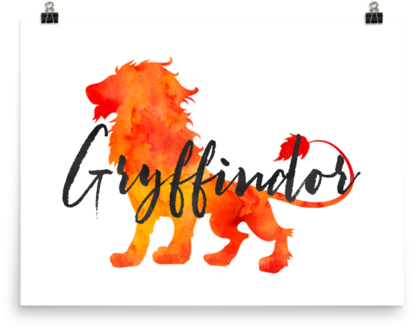 Gryffindor Hogwarts House Pride Art Print - Hogwarts Houses Art (480x480), Png Download