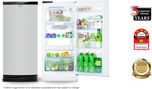 Toshiba 1 Door Fridge [gr-s157 Sbk] - Toshiba Single Door Fridge (640x336), Png Download