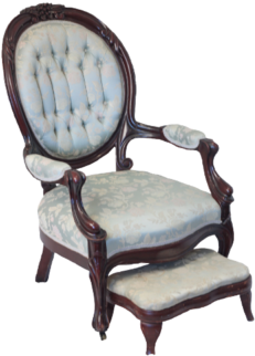 Victorian Chair Fauteuil With Ottoman - Fauteuil (400x400), Png Download