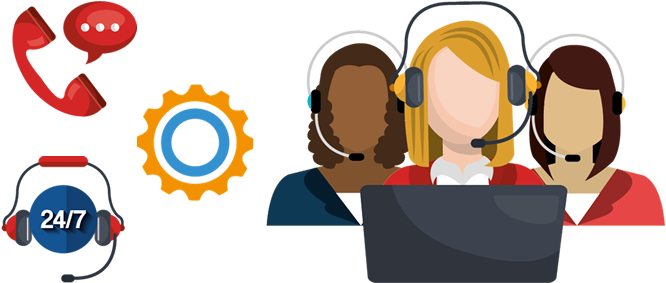 It Integrates Voice Support With Other Service Channels - Illustration Contact Center Clipart (665x300), Png Download