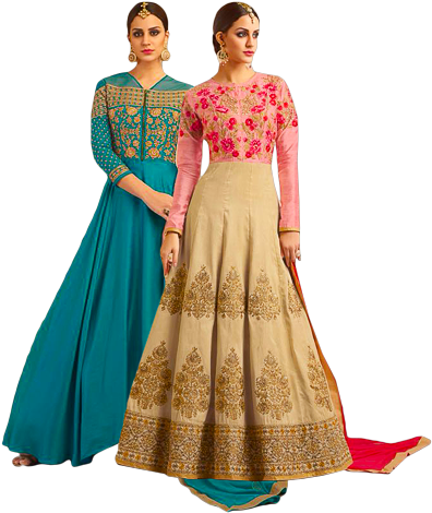 Salwar Suit Regular Price ₹450 Onwards - A-line (407x479), Png Download