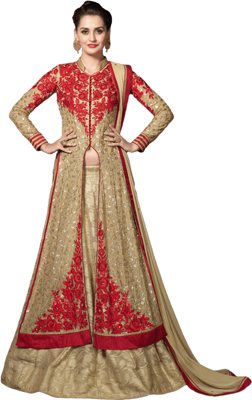 Salwar Suit Png - Dress (600x1100), Png Download