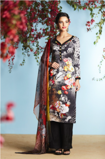 Punjabi Printed Suits Designs (600x600), Png Download