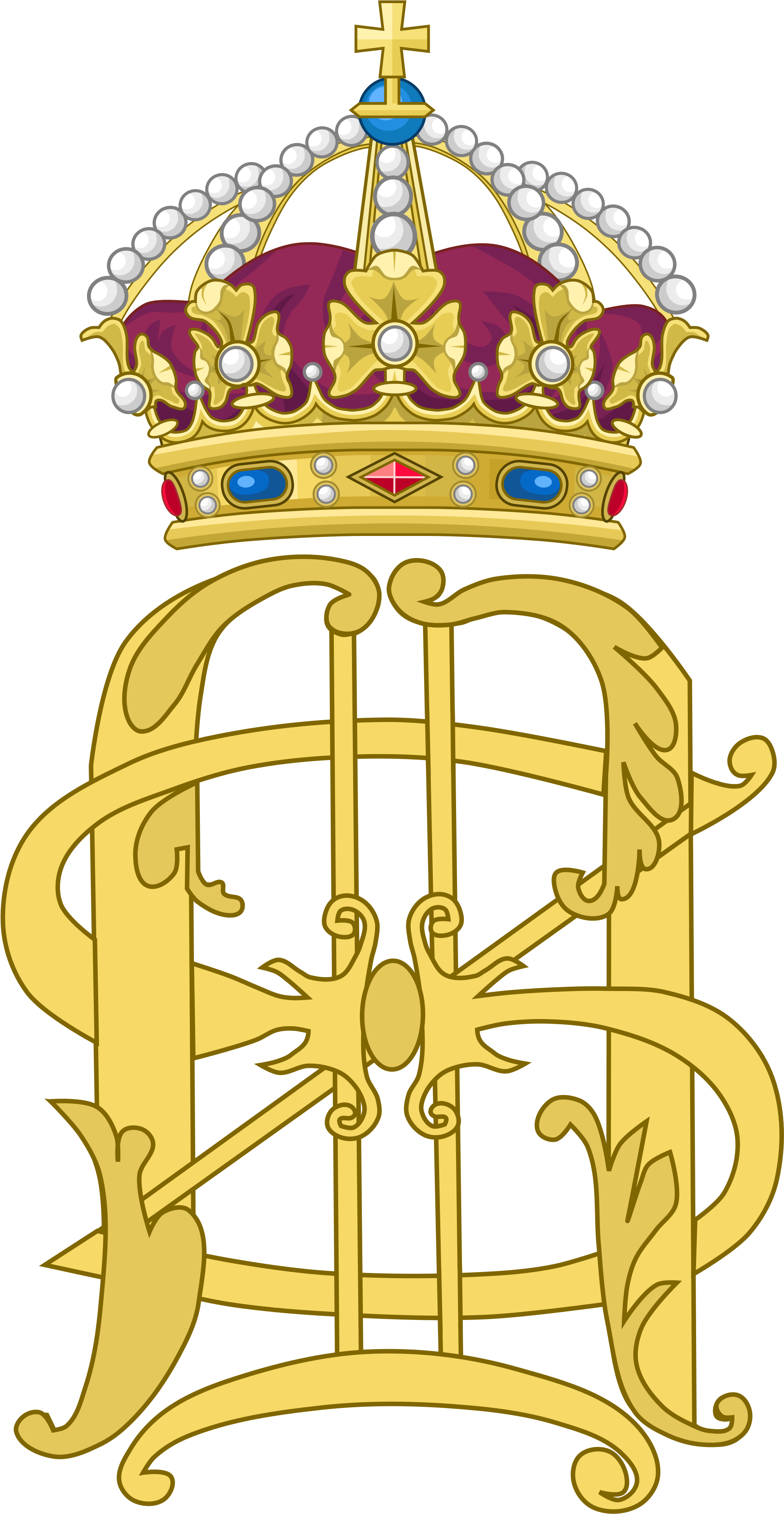 Clip Art Freeuse Th Wedding Clipart - Gustav Ii Adolf Monogram (2000x3839), Png Download