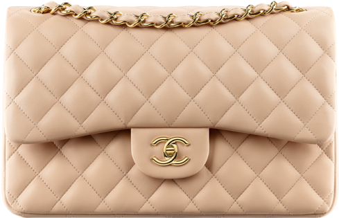 55 Classic Flap Bag Chanel - Chanel Bag Beige Color (682x871), Png Download