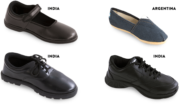 Locally Produced Shoes From India And Argentina - Types Of School Shoes (600x360), Png Download