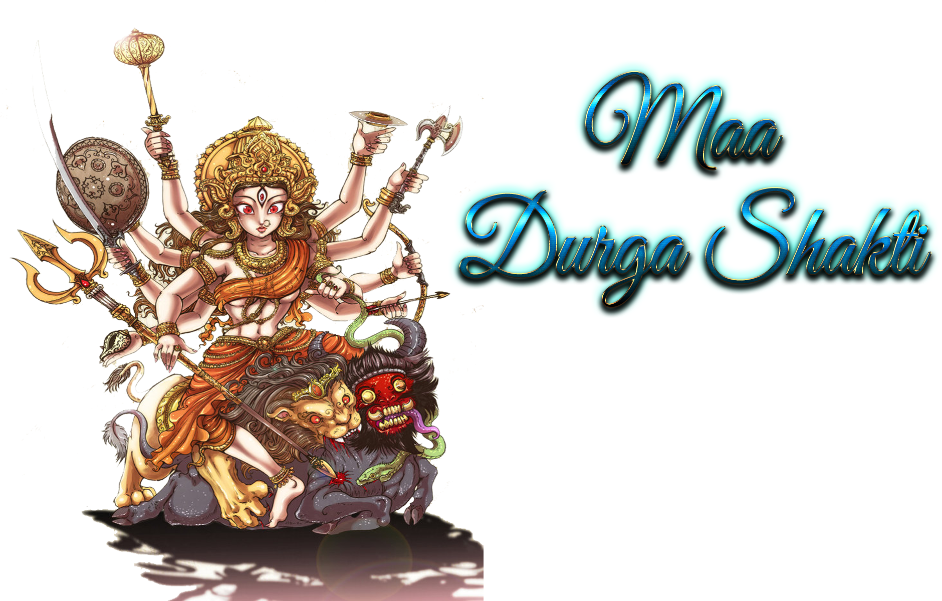 Durga Maa Cartoon Hd (1920x1200), Png Download