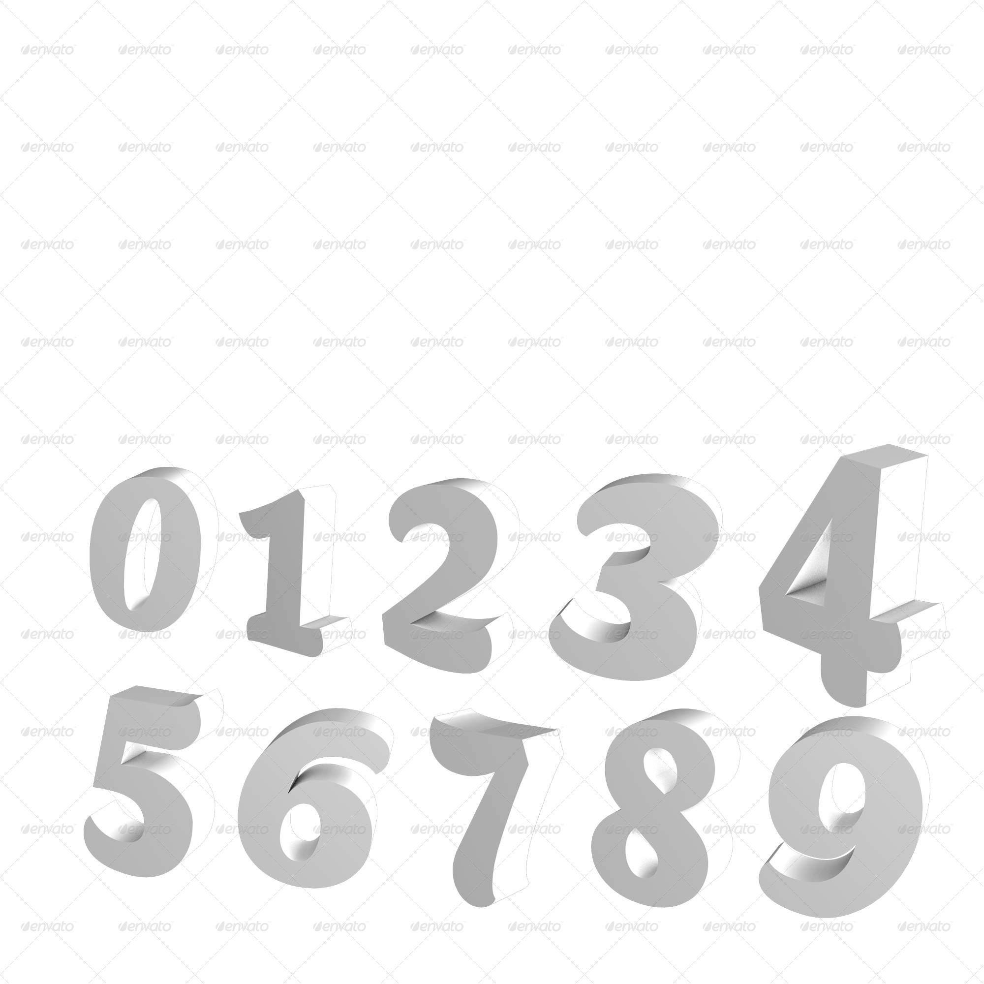 07 3d Numbers - Number (2000x2000), Png Download