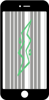 Cracked Glass & Display - Kapos Quadro Zigue Zag - Preto & Verde 33x33x2cm (350x350), Png Download