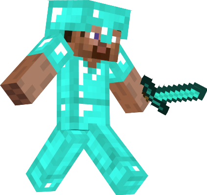 Steve With Diamond Armor - Minecraft Steve With Diamond Sword (423x398), Png Download