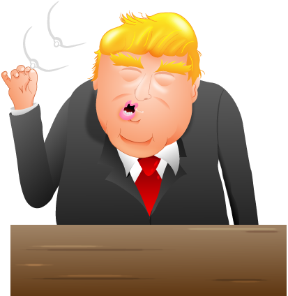 Squeezing An Invisible Nipple Every Time He Makes A - Cartoon Trump Transparent Gif (462x433), Png Download