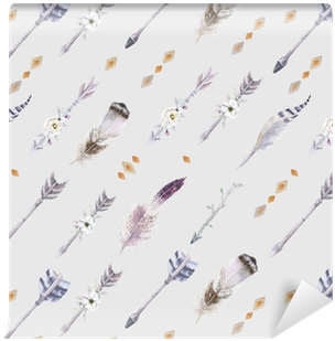 Papel De Parede Watercolor Boho Padrão Sem Costura - Official Kristina Kvilis Arrow Pattern 7 Hard Back (400x400), Png Download