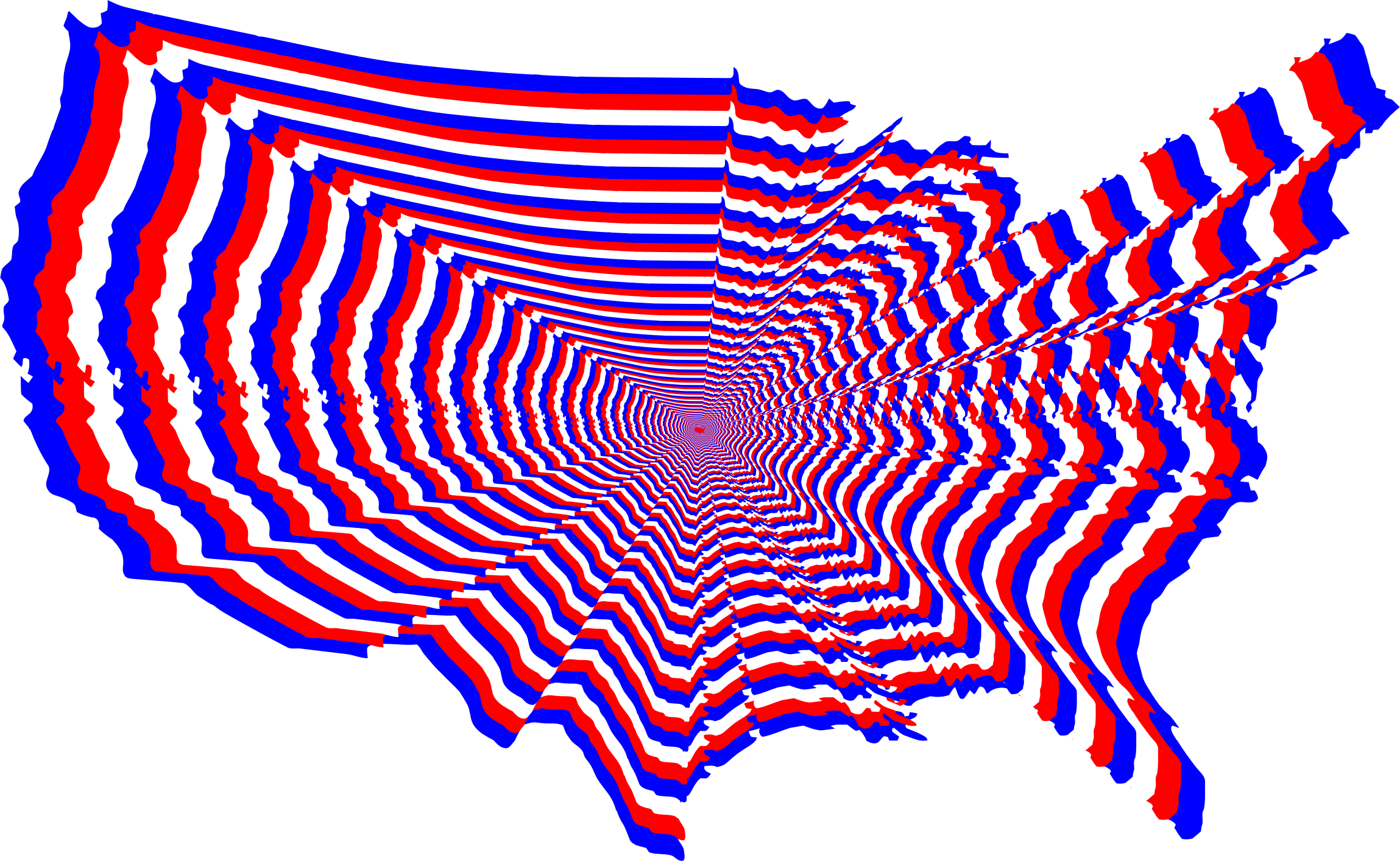Red White And Blue Us Map Outline Zoom Icons Png Free (2298x1414), Png Download