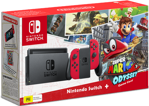 Nintendo Switch Console Super Mario Odyssey* - Nintendo Switch Bundle Malaysia (500x348), Png Download