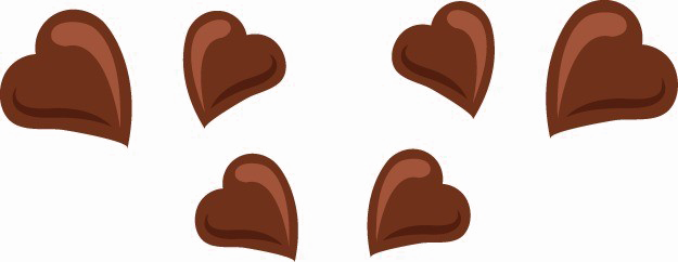 Heart Chocolate Png Transparent Image - Coração De Chocolate Png (625x242), Png Download