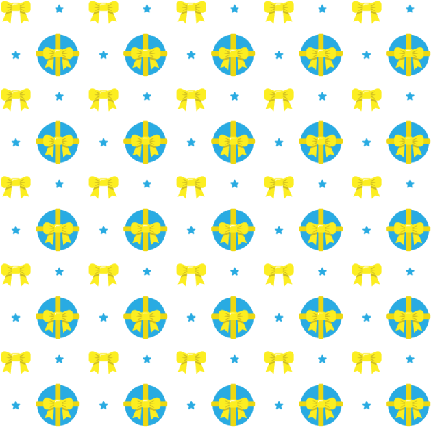 Simple Pattern With Gifts, Confetti And Ribbon, Present, - Gift (640x640), Png Download