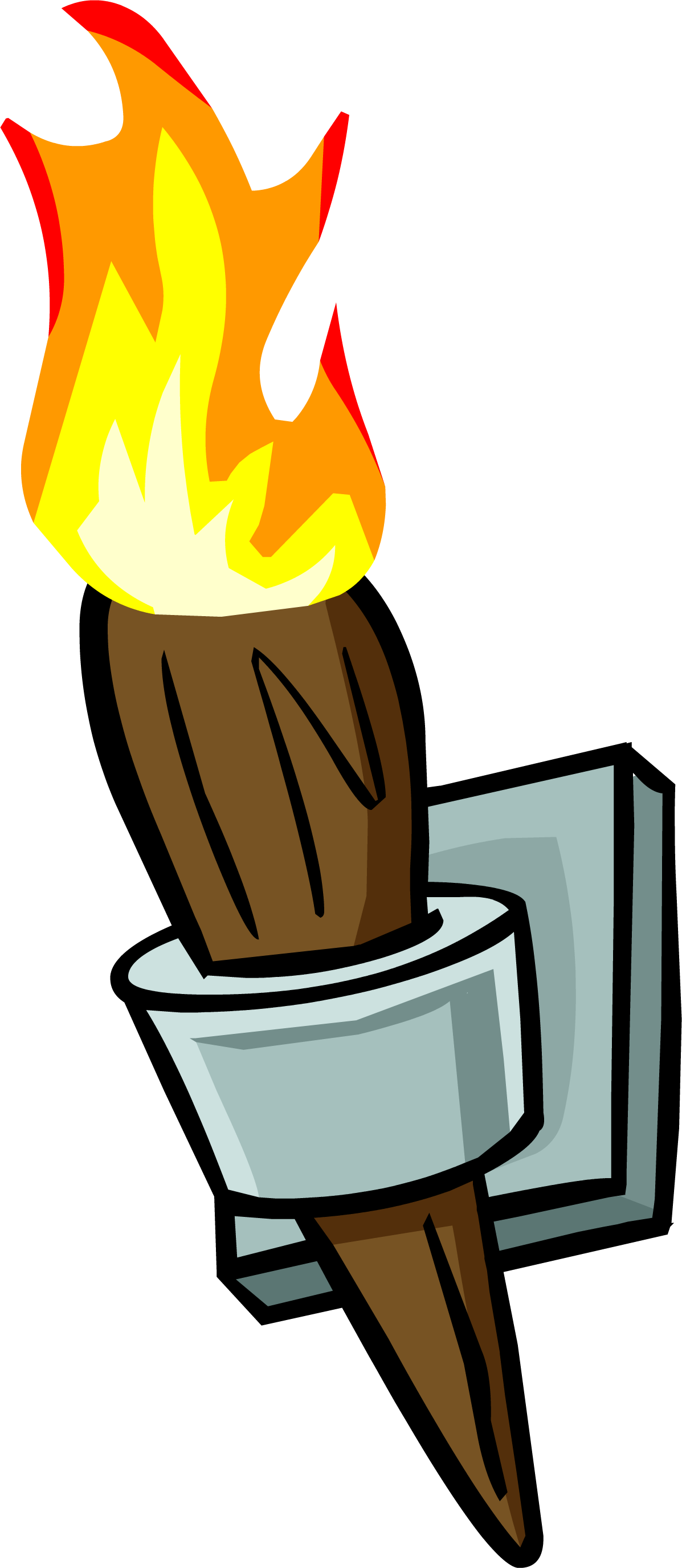 Wall Torch Sprite 003 - Wall Torch Clipart (1197x2751), Png Download