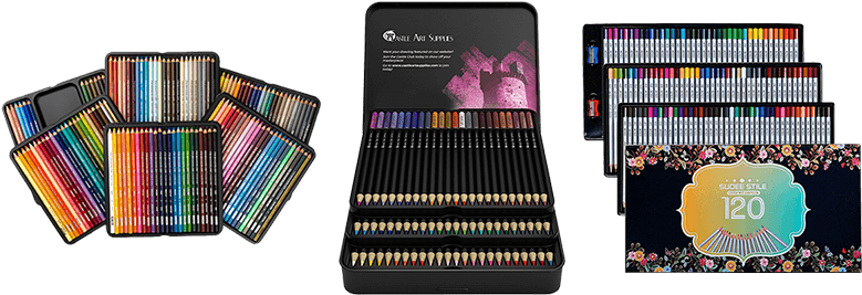 Quadcopter Reviews Best Colored Pencils - Castle Art Supplies 72 Colored Pencil Set (800x325), Png Download