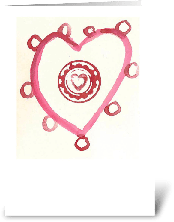 Heart With Circles Greeting Card - Heart (700x792), Png Download