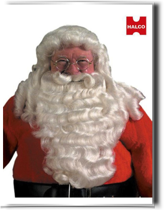 Santa Wig Pro Wired Moustache 60w - Pro Santa Full Wig And Beard Deluxe Set (334x412), Png Download