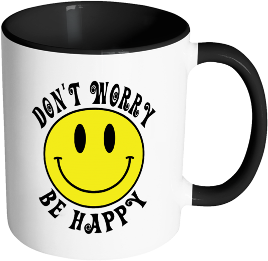 Retro Don't Worry Be Happy Smiley Face Color Accent - Dont Worry Be Happy Emoji (600x600), Png Download