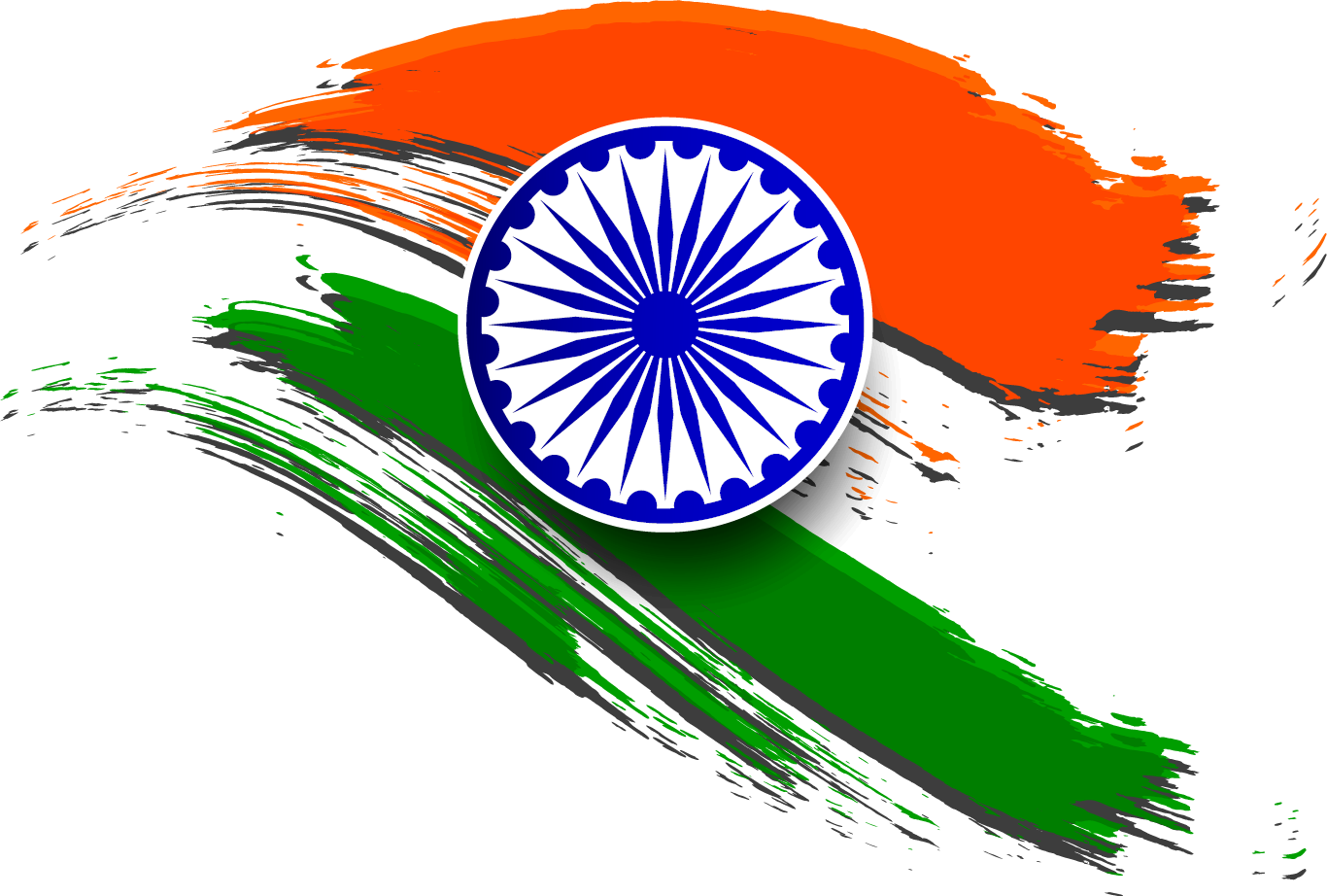 Indian Flag Clipart Png Image - Happy Independence Day Png (1366x922), Png Download