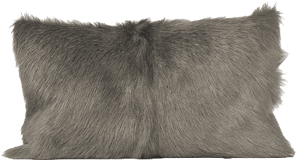Grey Goat Hide Pillow Avail July (601x444), Png Download