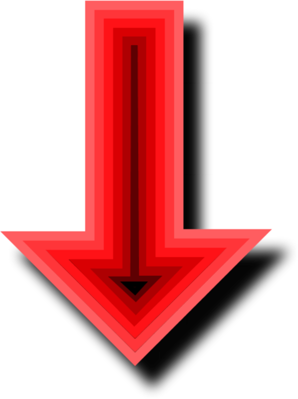 Red Black Down Arrow Clipart - Clip Art (600x803), Png Download
