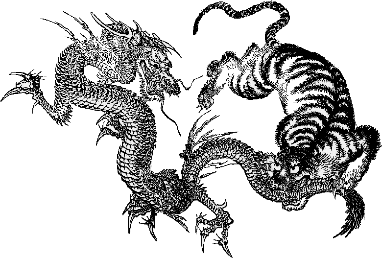 Dragon & Tiger In The Martial Arts - Tiger Dragon (805x572), Png Download