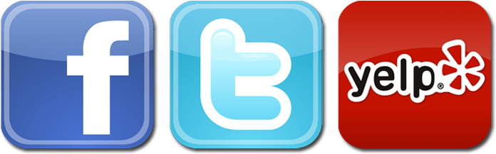 Socialmedia Facebook Twitter Yelp - Social Media Logos Yelp (701x224), Png Download