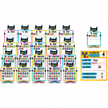 Pete The Cat Numbers 0-20 Bulletin Board - Teacher Created Pete The Cat Numbers 0 To 20 Bulletin (380x380), Png Download