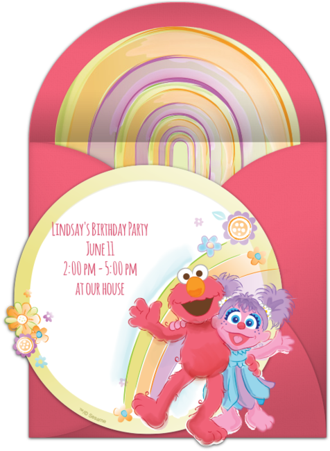 Elmo And Abby Online Invitation - Elmo (650x650), Png Download