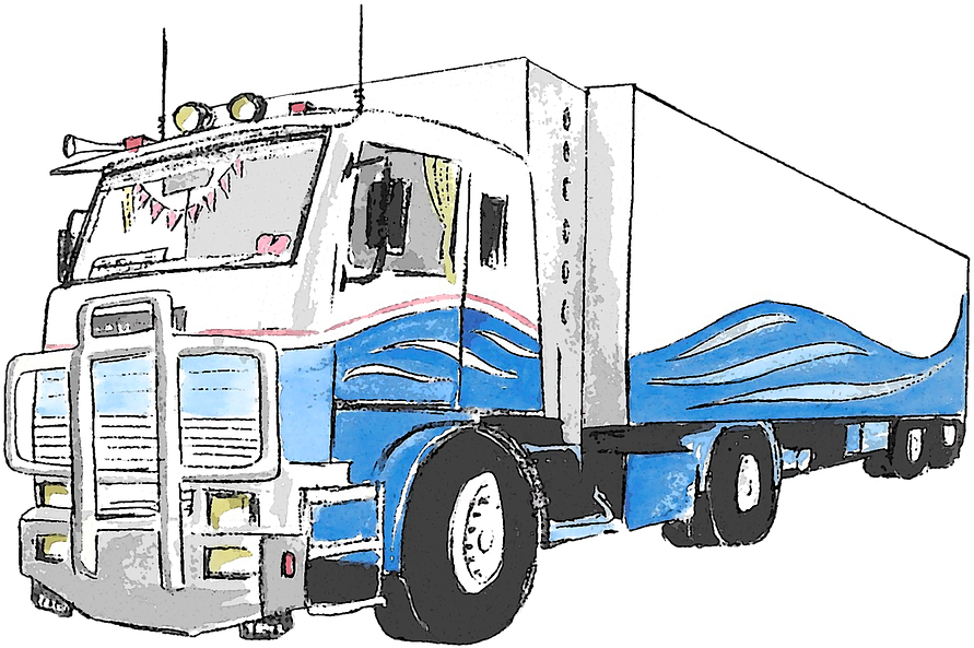 Watercolour, Truck, Blue, Traffic, Vehicle, Watercolor - Truck Watercolor (960x698), Png Download