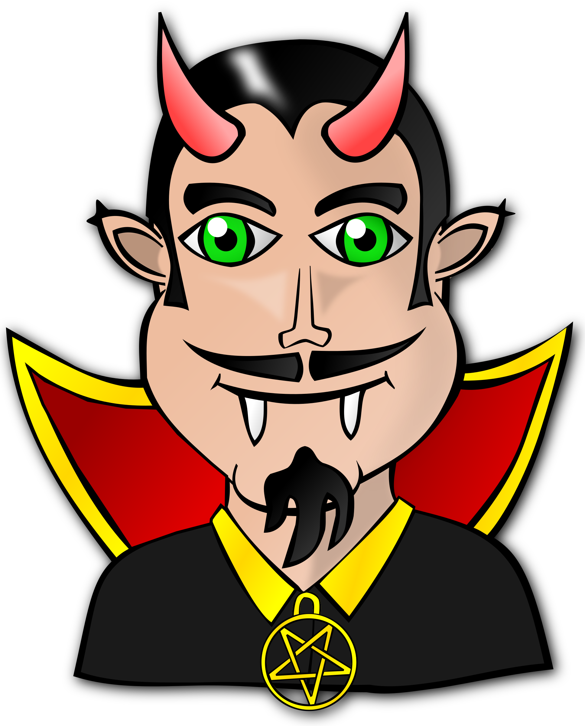 People, Faces, Face, Cartoon, Devil, Horns, Fangs - Devil Fang (524x640), Png Download
