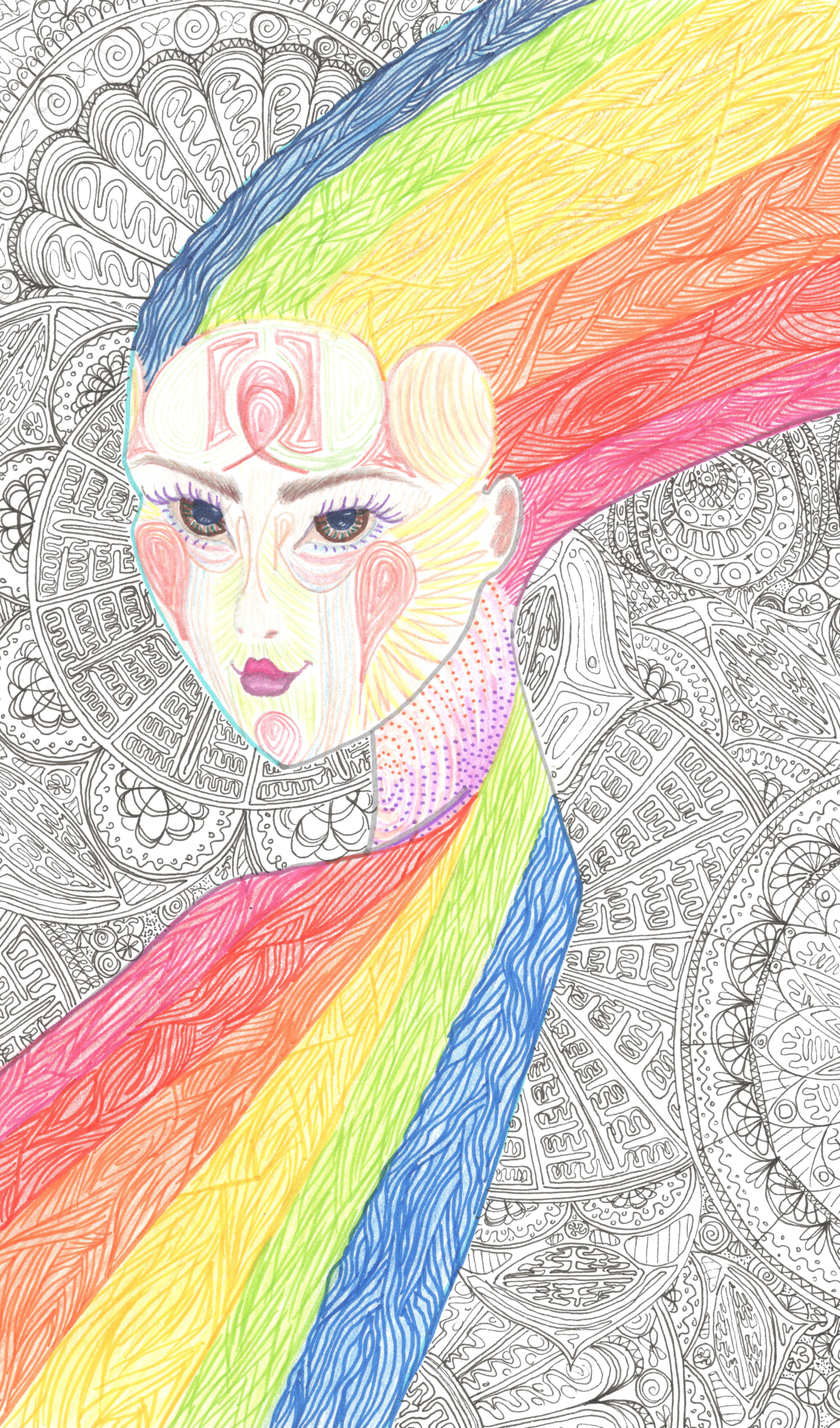 Rainbow Thoughts-knit Top Mastasa - Illustration (1280x2176), Png Download