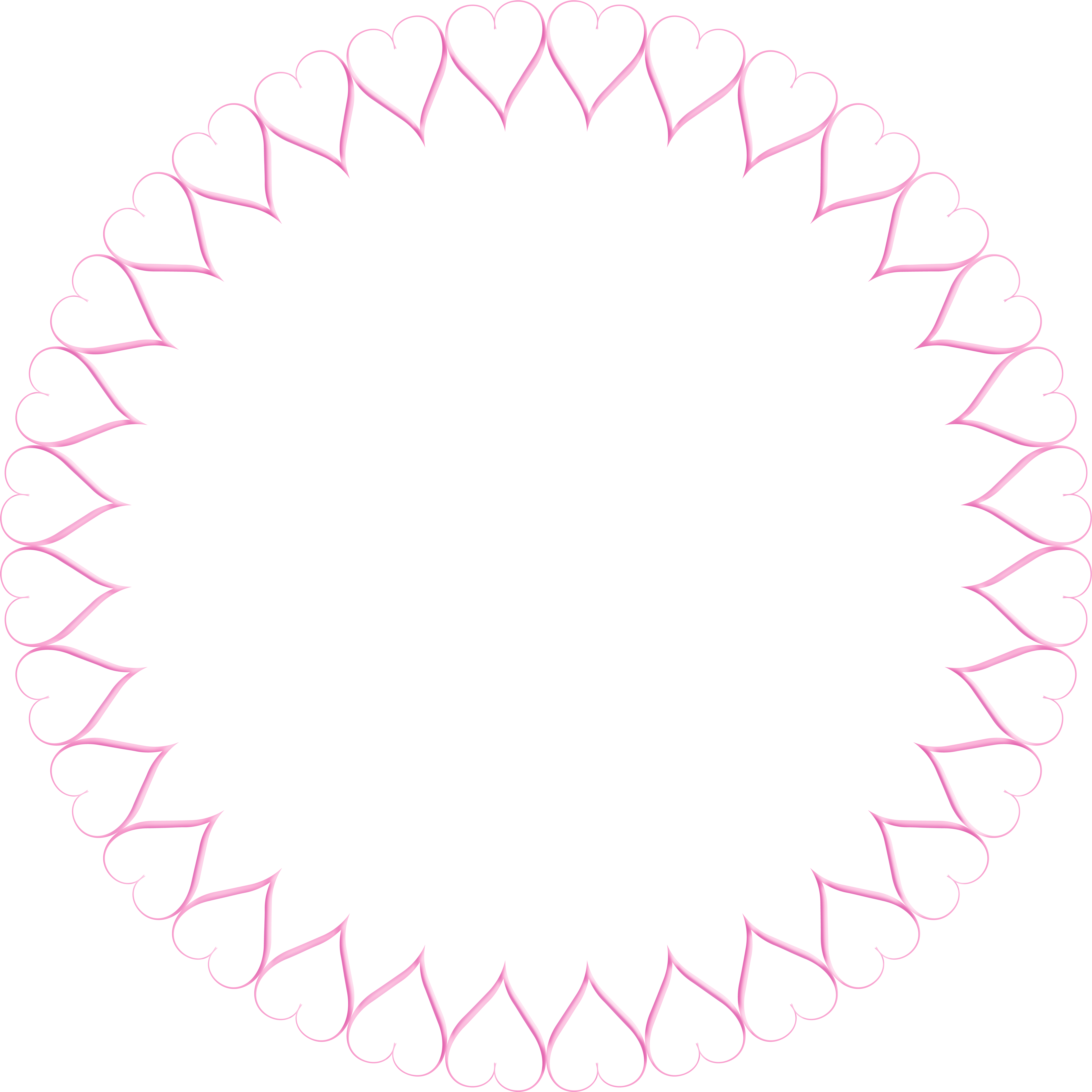 Pink Round Heart Border Transparent Clip Art Image (8000x8000), Png Download