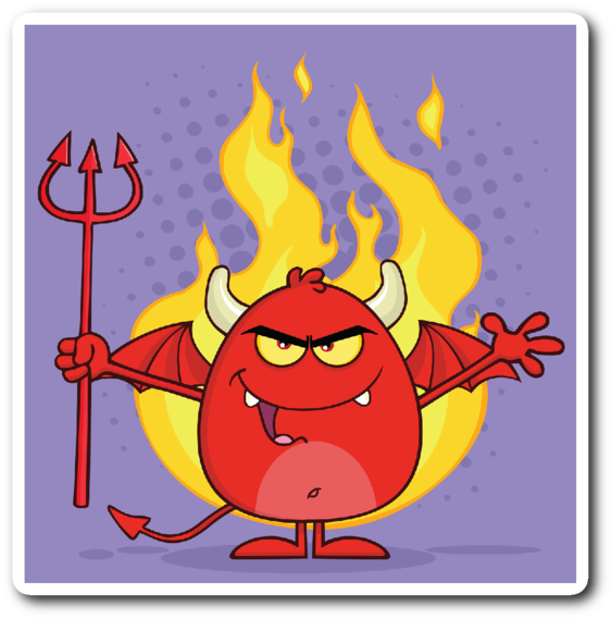 Funny Devil Vinyl Die Cut Sticker - Böse Teufel (600x600), Png Download