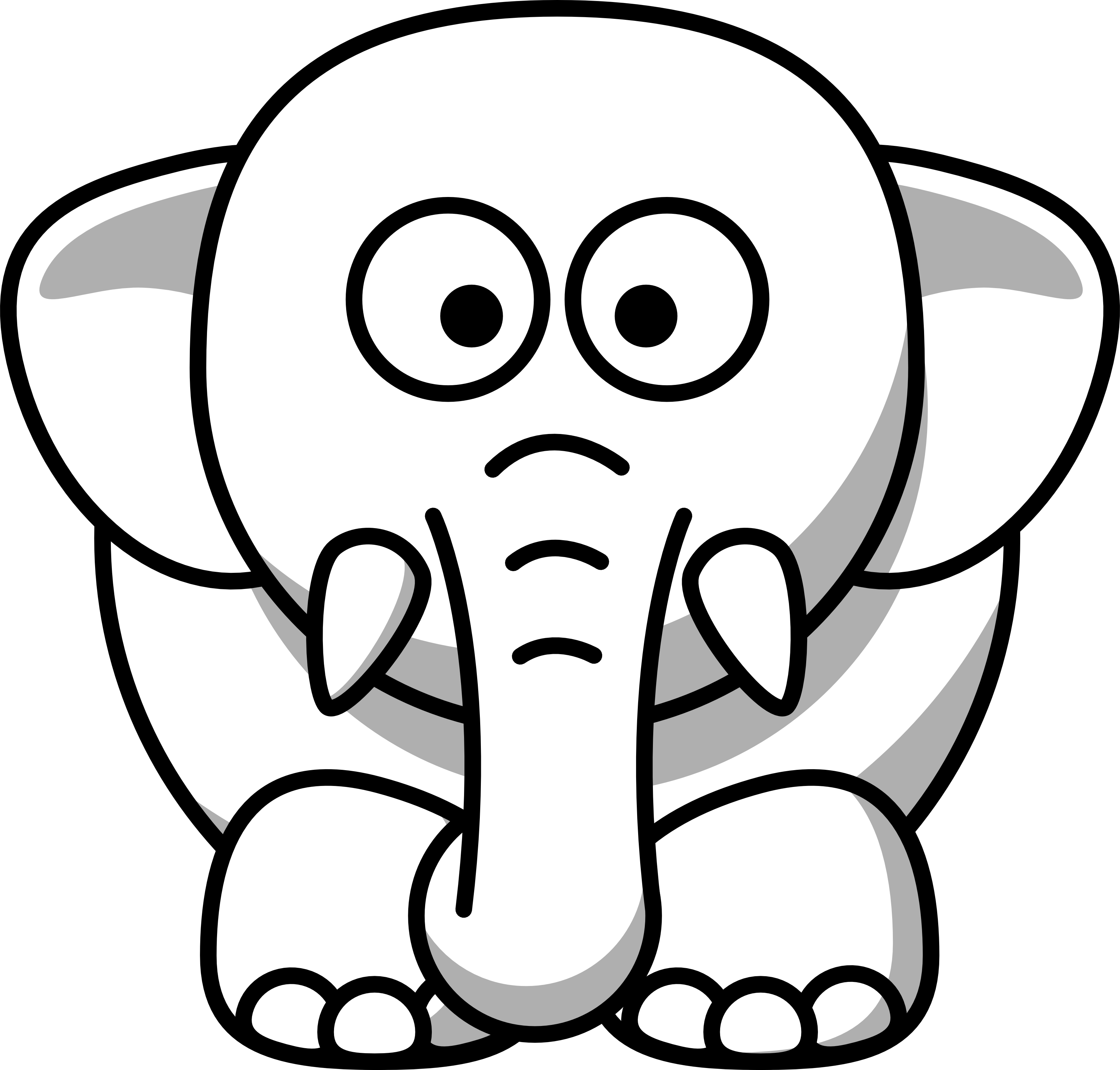 Picture Freeuse Download Panda Free - Animal Clipart Black And White (3333x3183), Png Download