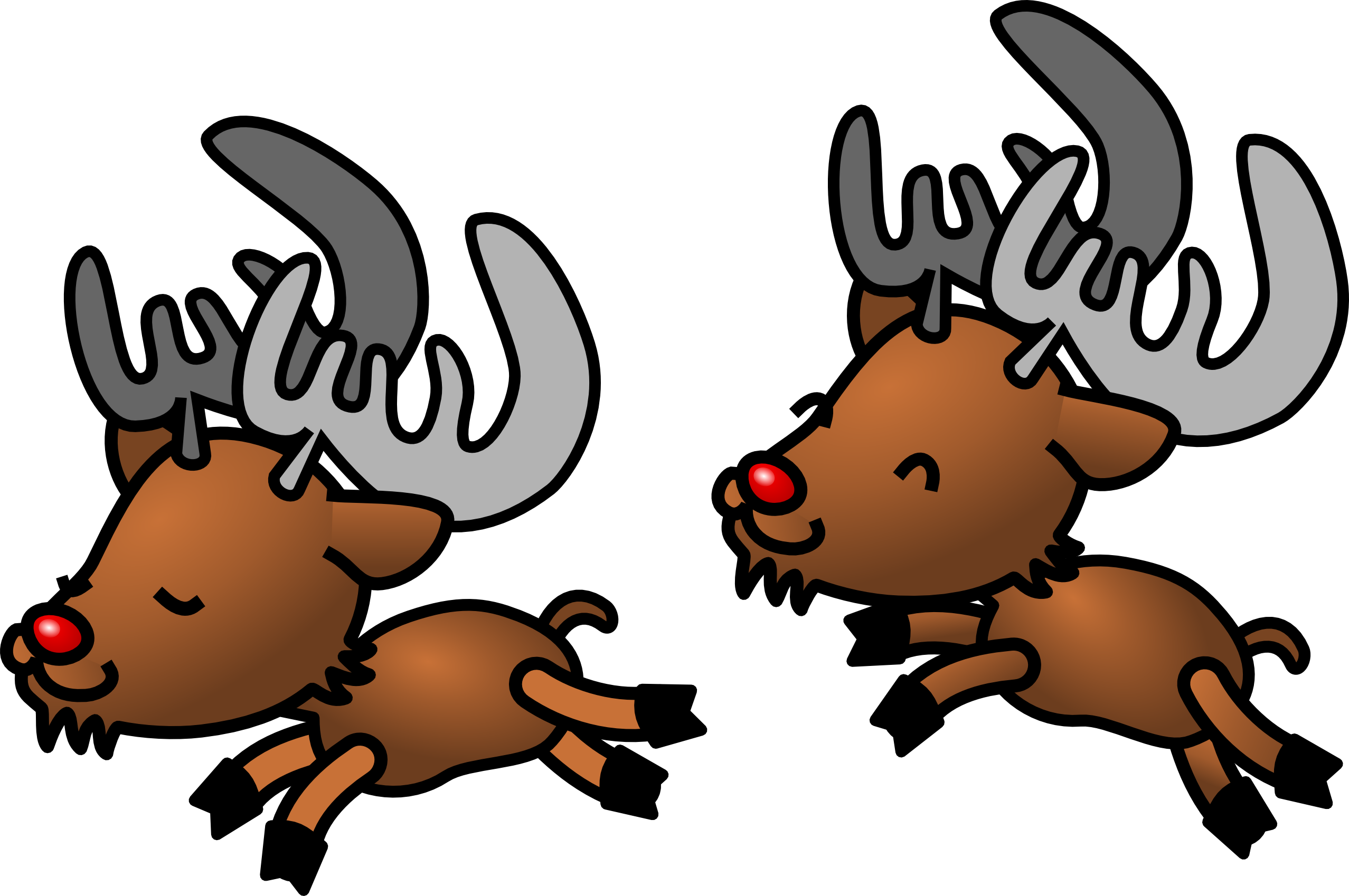 Pictures Of Christmas Reindeer - Reindeer Cartoon No Background (2555x1698), Png Download