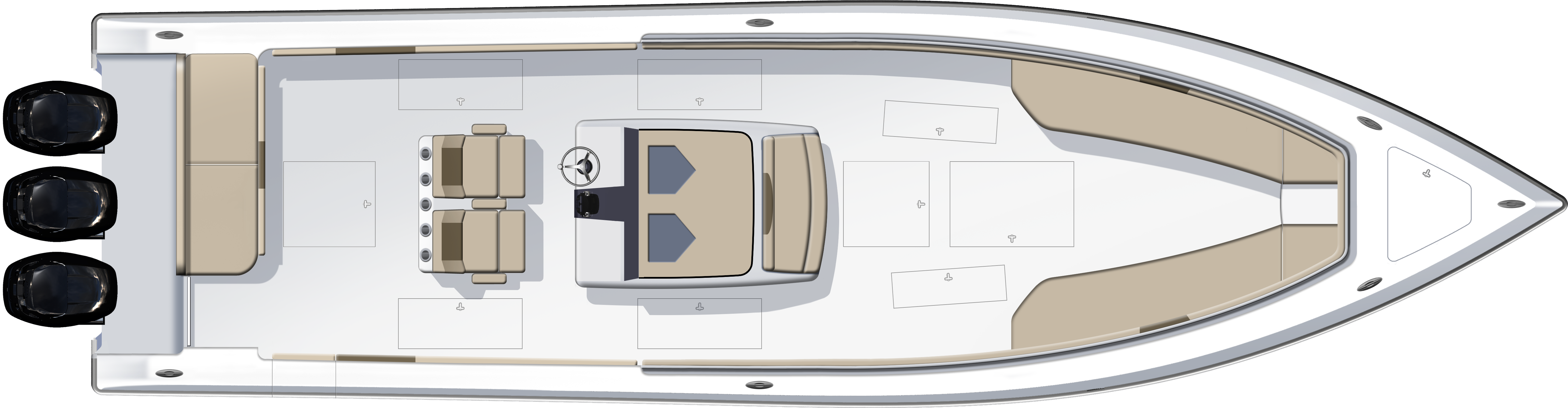 Seating Options - Overhead View - Boat Png Overhead (6000x1788), Png Download