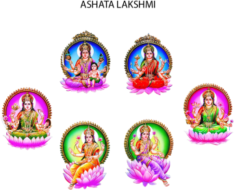 Vara Lakshmi Vratham Ashta Lakshmi, Vara, Lakshmi, - Ashta Lakshmi God Photos Png (360x360), Png Download