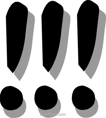 Exclamation Marks Royalty Free Vector Clip Art Illustration - Ponto De Exclamação Png (430x480), Png Download