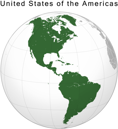 United States Of The Americas Map Hyperpower - Organization Of American States (480x480), Png Download